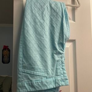 Lilly Pulitzer Kelly 10 seafoam green blue subtle pattern pants